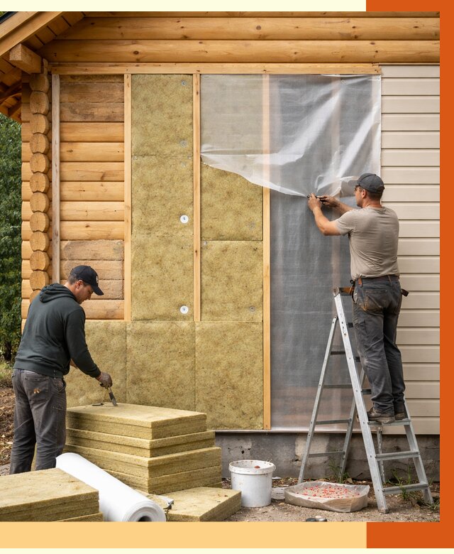 Утепление дома из бруса в Дзержинске от 3813 руб./м2 — работы под ключ | ТепломастерДзр