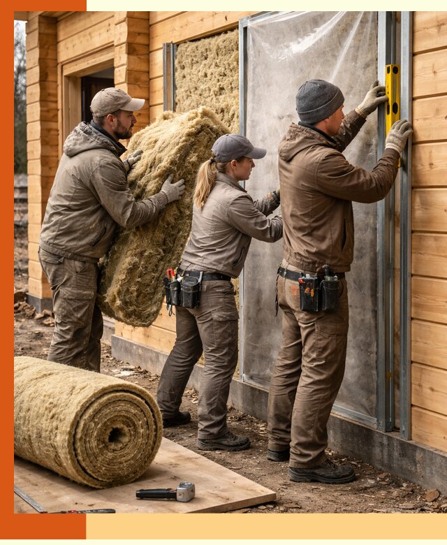 Утепление дома из двойного бруса в Дзержинске качественно и надёжно