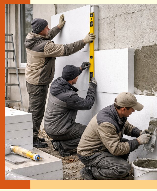 Утепление пенопластом наружных стен и фасадов в Дзержинске